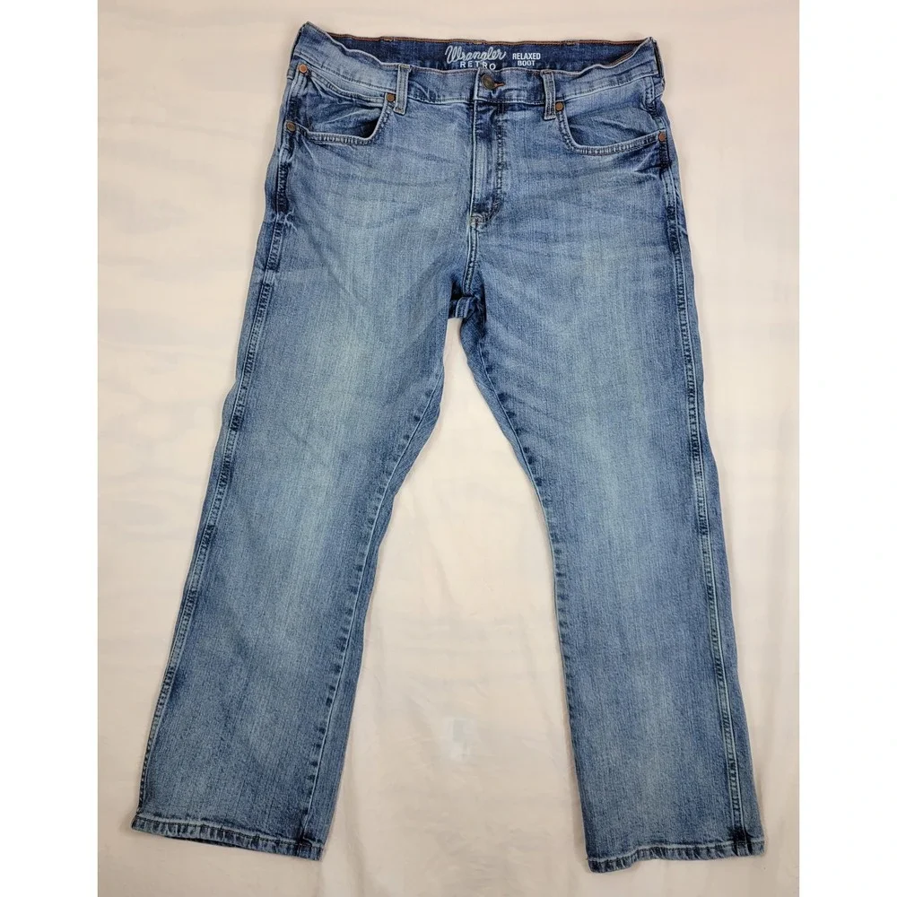 Wrangler Retro Relaxed Boot Jeans Mens 36x30 Medium Wash Blue Denim 10WRT20GL